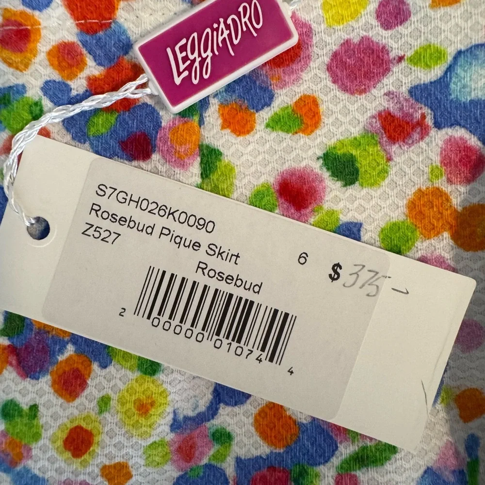 Leggiadro White Midi Skirt with Multicolor Floral Confetti Print - Picture 10 of 10